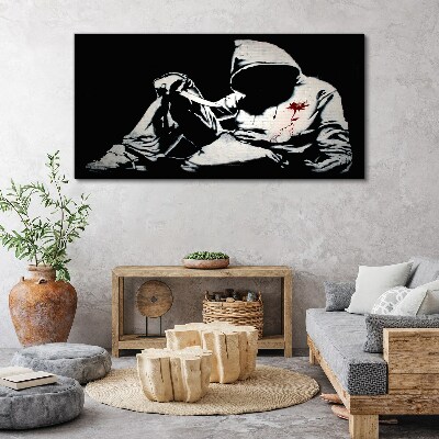 Tableau imprimé sur toile L'homme au couteau de Banksy