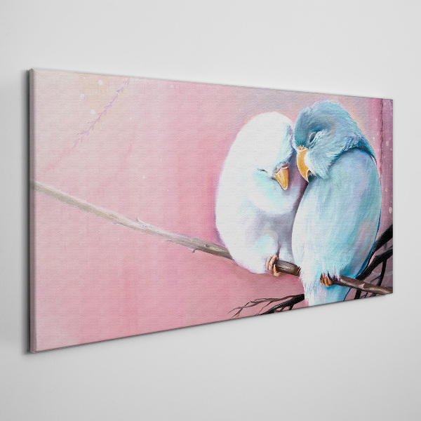 Tableau toile imprimée Perroquets mignons sur une branche