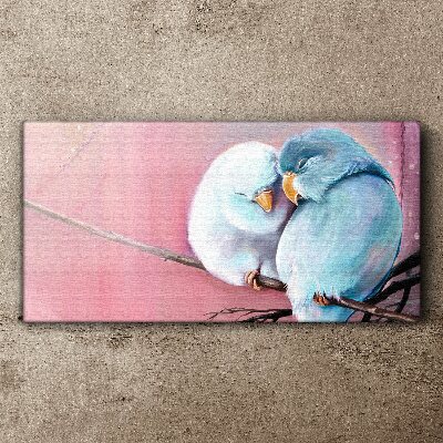 Tableau toile imprimée Perroquets mignons sur une branche
