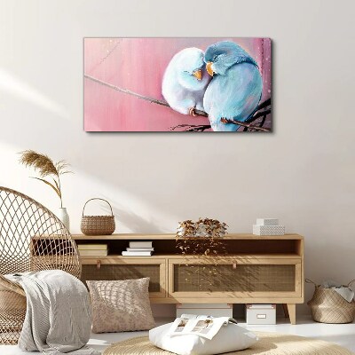 Tableau toile imprimée Perroquets mignons sur une branche