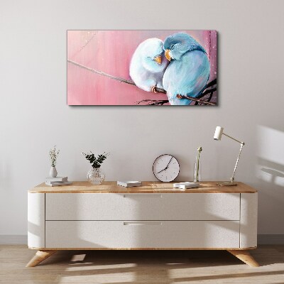 Tableau toile imprimée Perroquets mignons sur une branche