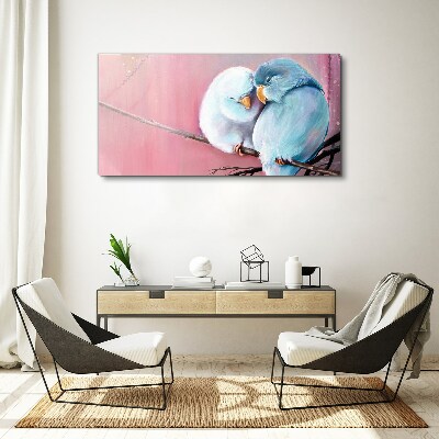 Tableau toile imprimée Perroquets mignons sur une branche