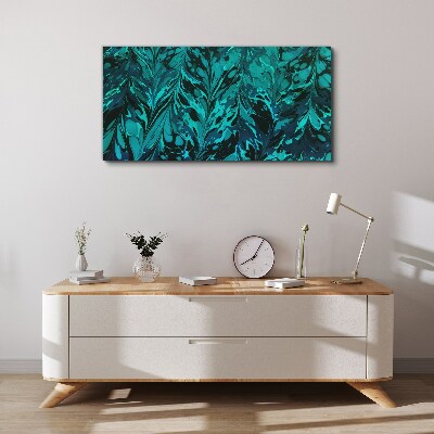 Tableau toile imprimée Tourbillons turquoise d'abstraction