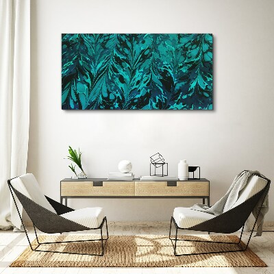 Tableau toile imprimée Tourbillons turquoise d'abstraction