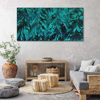 Tableau toile imprimée Tourbillons turquoise d'abstraction