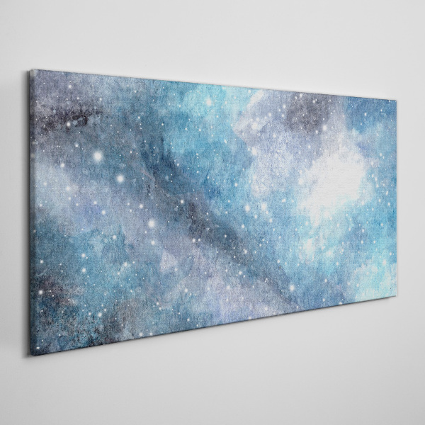 Tableau imprimé sur toile Une nébuleuse cosmique aux nuances de bleu