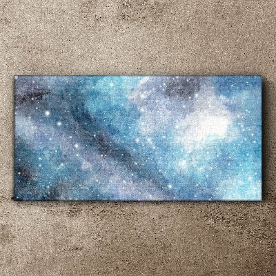 Tableau imprimé sur toile Une nébuleuse cosmique aux nuances de bleu