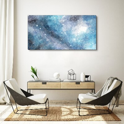 Tableau imprimé sur toile Une nébuleuse cosmique aux nuances de bleu