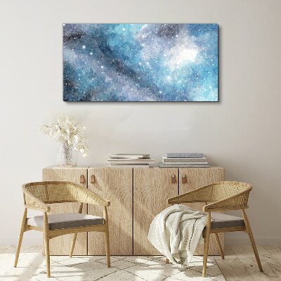 Tableau imprimé sur toile Une nébuleuse cosmique aux nuances de bleu