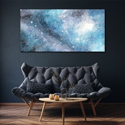 Tableau imprimé sur toile Une nébuleuse cosmique aux nuances de bleu
