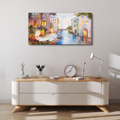 Tableau sur toile Les charmants canaux de la ville