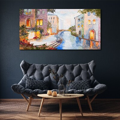 Tableau sur toile Les charmants canaux de la ville