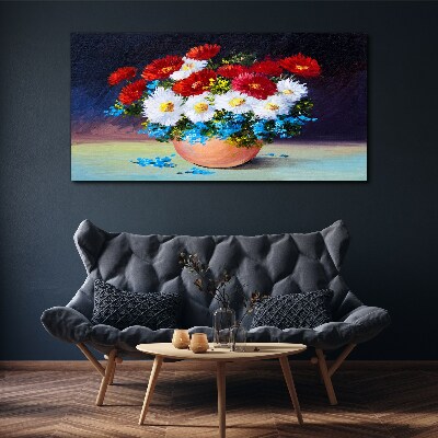 Tableau toile imprimée Bouquet de fleurs dans un vase