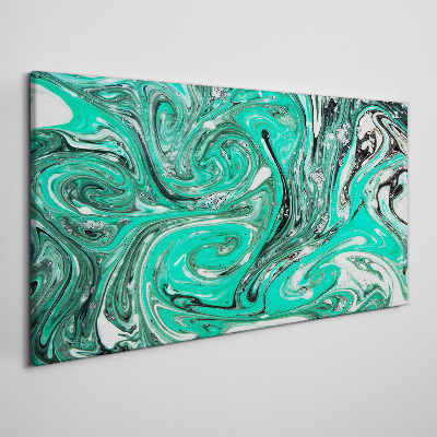 Tableau toile imprimée Tourbillons turquoise d'abstraction
