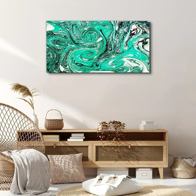 Tableau toile imprimée Tourbillons turquoise d'abstraction