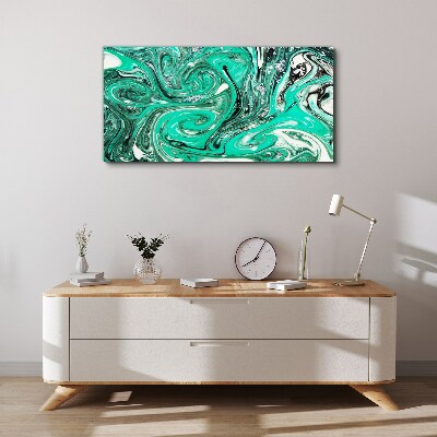 Tableau toile imprimée Tourbillons turquoise d'abstraction