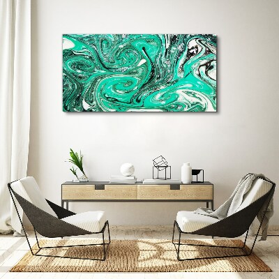 Tableau toile imprimée Tourbillons turquoise d'abstraction