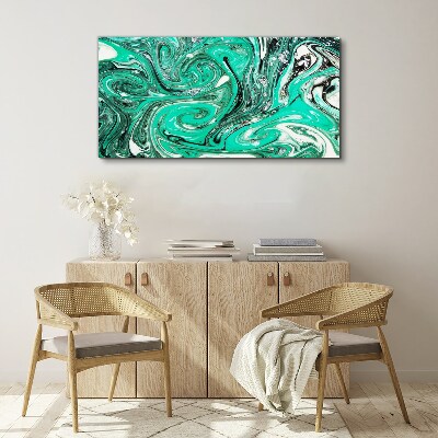 Tableau toile imprimée Tourbillons turquoise d'abstraction
