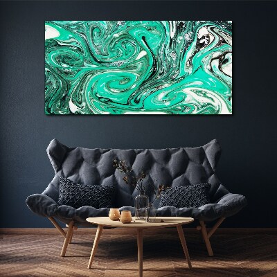 Tableau toile imprimée Tourbillons turquoise d'abstraction