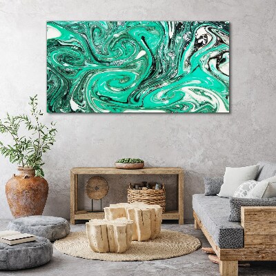 Tableau toile imprimée Tourbillons turquoise d'abstraction