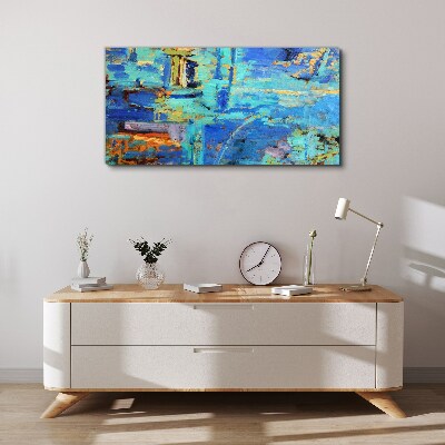Tableau sur toile Composition abstraite dans les tons bleus