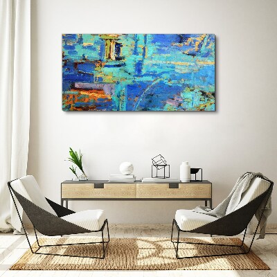Tableau sur toile Composition abstraite dans les tons bleus