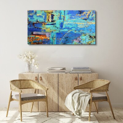 Tableau sur toile Composition abstraite dans les tons bleus