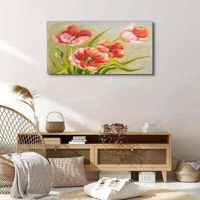 Tableau sur toile Tulipes printanières aux tons pastel