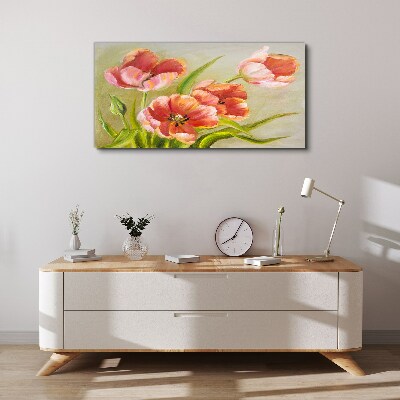 Tableau sur toile Tulipes printanières aux tons pastel
