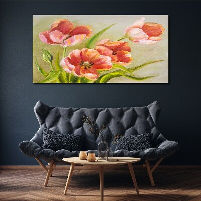 Tableau sur toile Tulipes printanières aux tons pastel