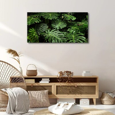 Tableau toile imprimée Feuilles de monstera tropicales