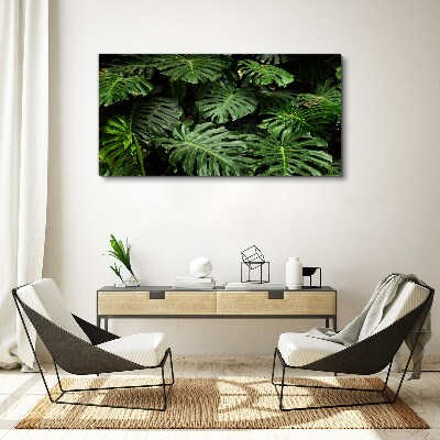 Tableau toile imprimée Feuilles de monstera tropicales