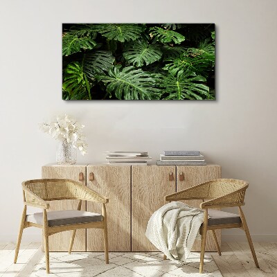 Tableau toile imprimée Feuilles de monstera tropicales