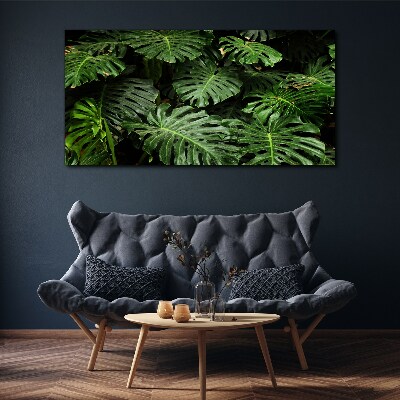 Tableau toile imprimée Feuilles de monstera tropicales