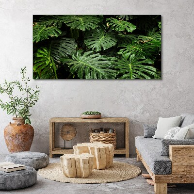 Tableau toile imprimée Feuilles de monstera tropicales
