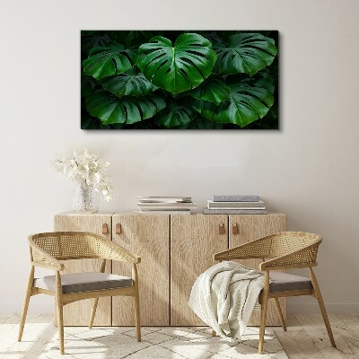 Tableau imprimé sur toile Symphonie verte de feuilles de Monstera