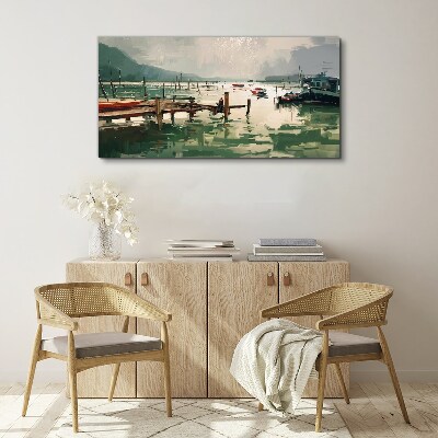 Tableau sur toile Un port tranquille le matin