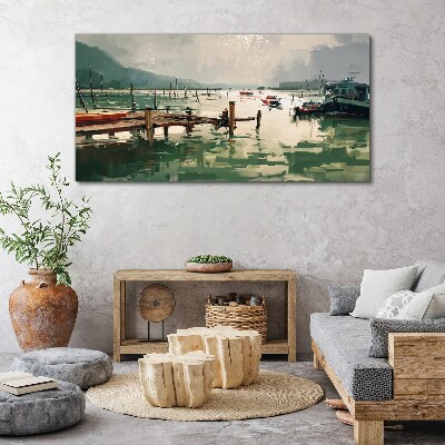 Tableau sur toile Un port tranquille le matin