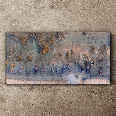 Tableau imprimé sur toile Un port tranquille dans la lumière du coucher du soleil