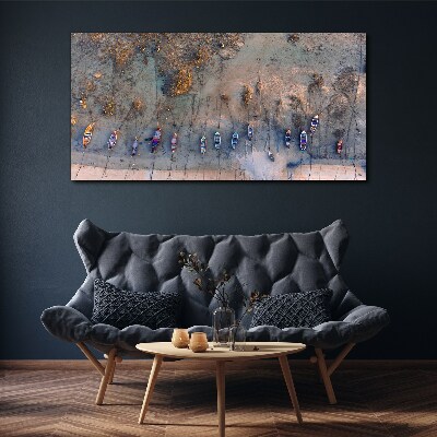 Tableau imprimé sur toile Un port tranquille dans la lumière du coucher du soleil