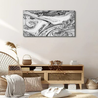 Tableau sur toile Tourbillons monochromes aux accents métalliques