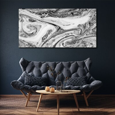Tableau sur toile Tourbillons monochromes aux accents métalliques