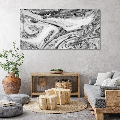 Tableau sur toile Tourbillons monochromes aux accents métalliques