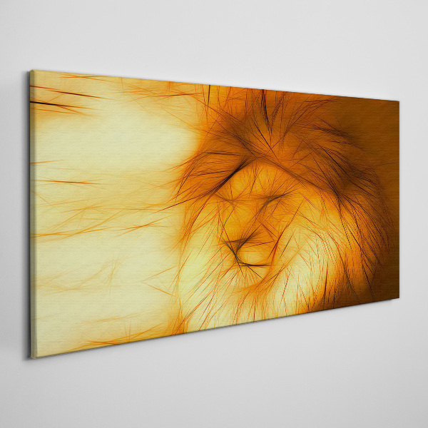 Tableau toile imprimée Lion d'or sous forme abstraite