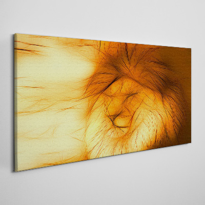 Tableau toile imprimée Lion d'or sous forme abstraite