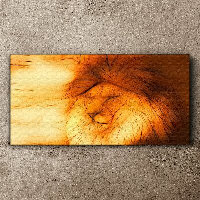 Tableau toile imprimée Lion d'or sous forme abstraite