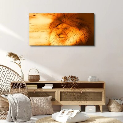 Tableau toile imprimée Lion d'or sous forme abstraite
