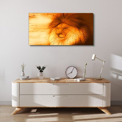 Tableau toile imprimée Lion d'or sous forme abstraite