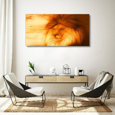 Tableau toile imprimée Lion d'or sous forme abstraite