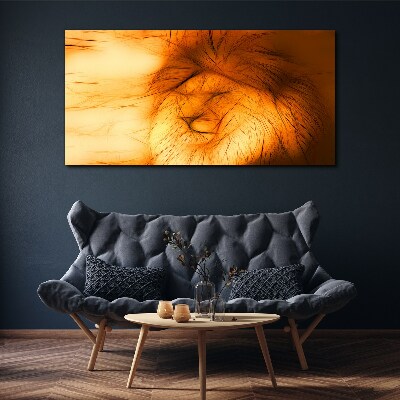 Tableau toile imprimée Lion d'or sous forme abstraite